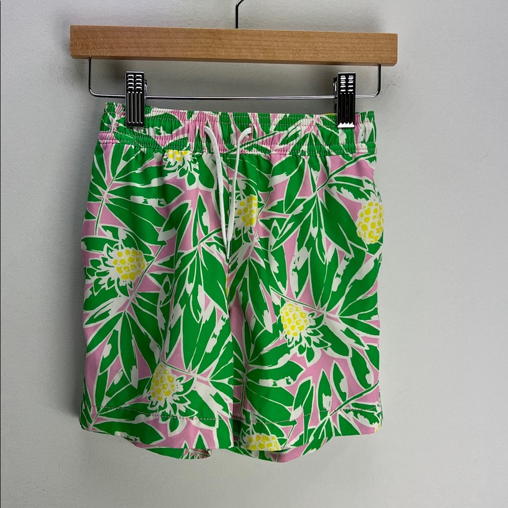 Crewcuts J. Crew Pineapple Print Swim Shorts Trunks Boys 5 Beach Summer New